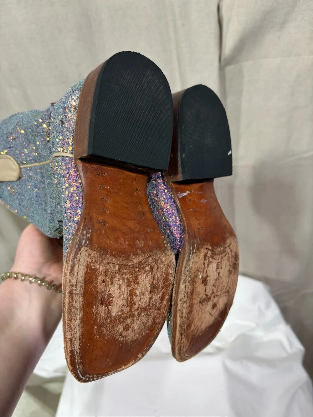Tanner Mark Blue Mermaid Glitter Boots